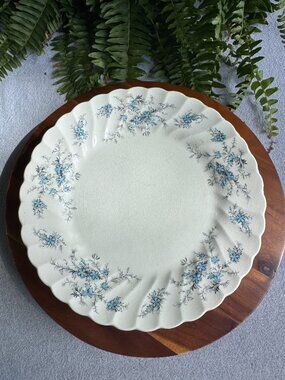 Vintage Myott Staffordshire "Forget Me Not" Dinner Plate - Blue Floral